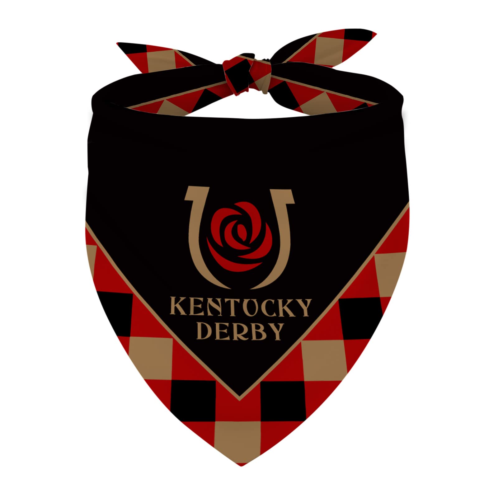 Derby Dog Bandana Kentucky Run For The Roses Dog Scarf Adjustable Accessories For Small Medium Dogs Cats Pets