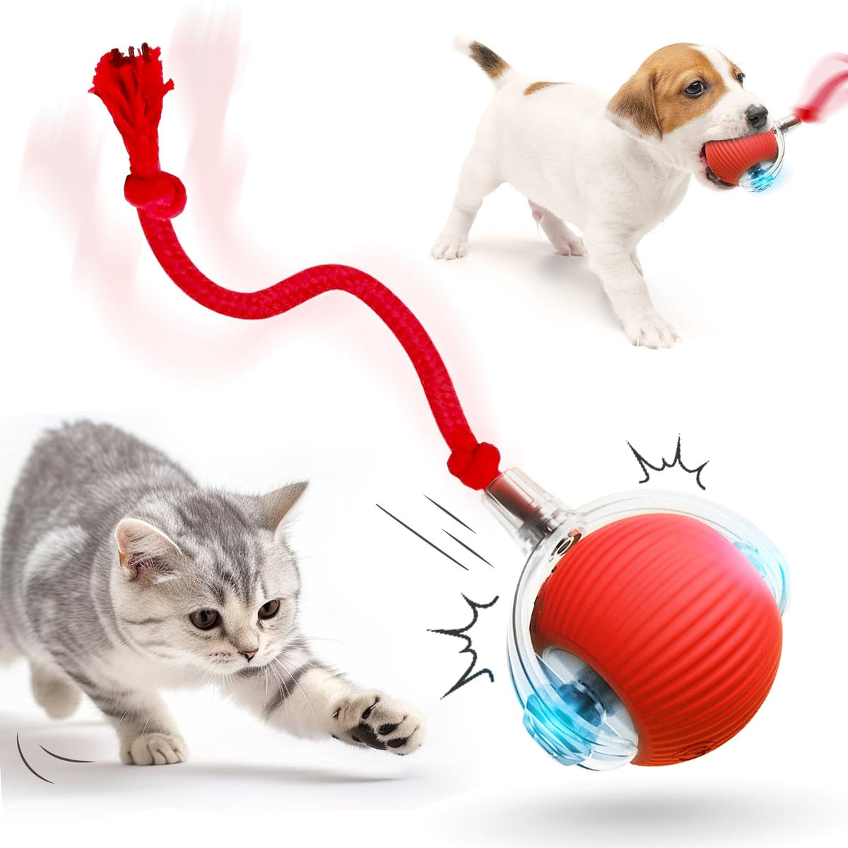 Hoaime Interactive Cat Toy Ball For Indoor Cats, 2025 Upgraded Cat Toys For Bored Indoor Adult Cats, Smart Self Rolling Interact