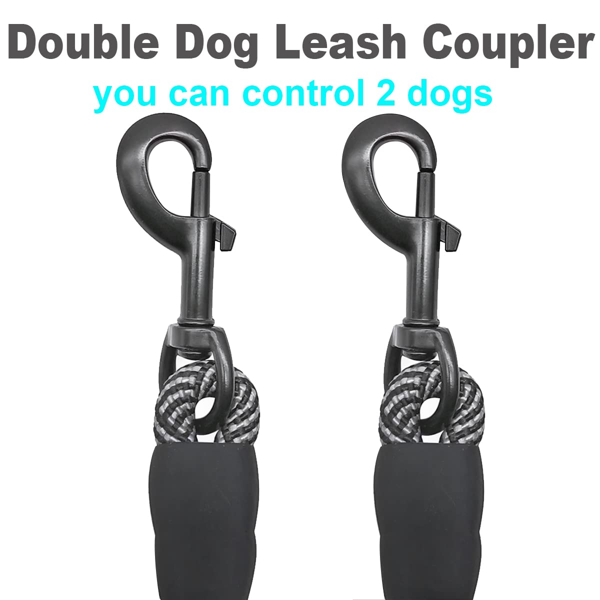 Mycicy Double Dog Leash Coupler, Tandem Leash For Two Dogs, No Tangle 360? Swivel Rotation Dual Strong Splitter, For Large Mediu