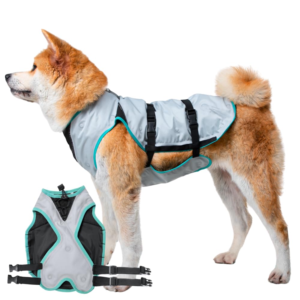 Suitical Dry Cooling Vest for Dogs | Canine Cooling Vest for Hot Weather | Dog Cool Down Jacket | Machine Washable | L | Neck to