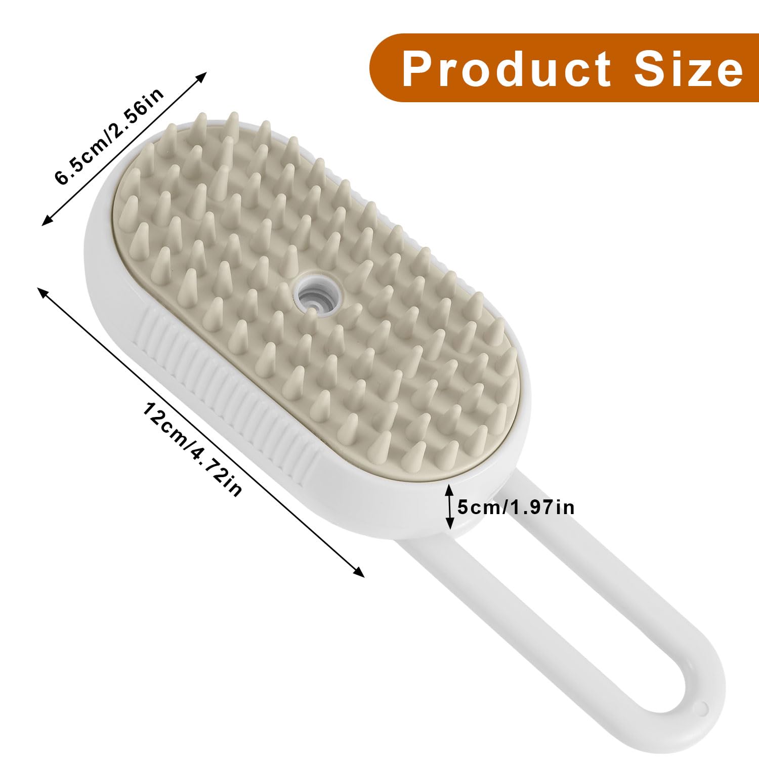 Cloud 3-In-1 Self-Cleaning Cat Brush With 360 Rotating Arm - Steam Pet Brush For Shedding Dogs And Cats (White)