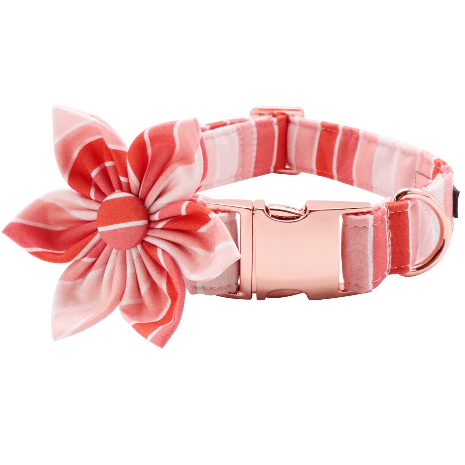 Lionet Paws Dog Collar With Flower, Soft And Comfortable, Adjustable Collar For Small Dogs Girl, Neck 10-16 Inches