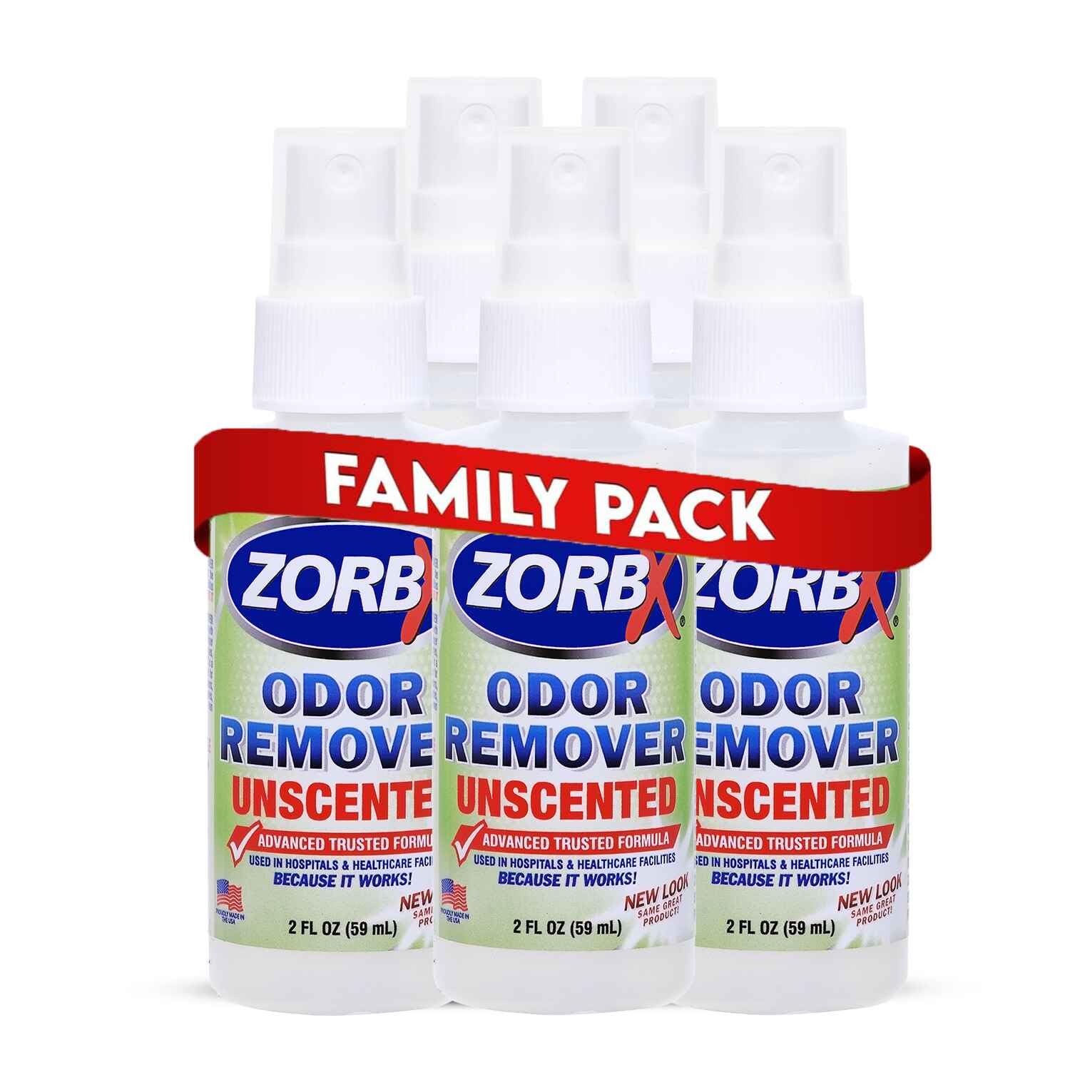 Zorbx Unscented Odor Eliminator For Strong Odor 2 Fl Oz Pack Of 5 - Used In Hospitals & Healthcare Facilities - Advanced Formula