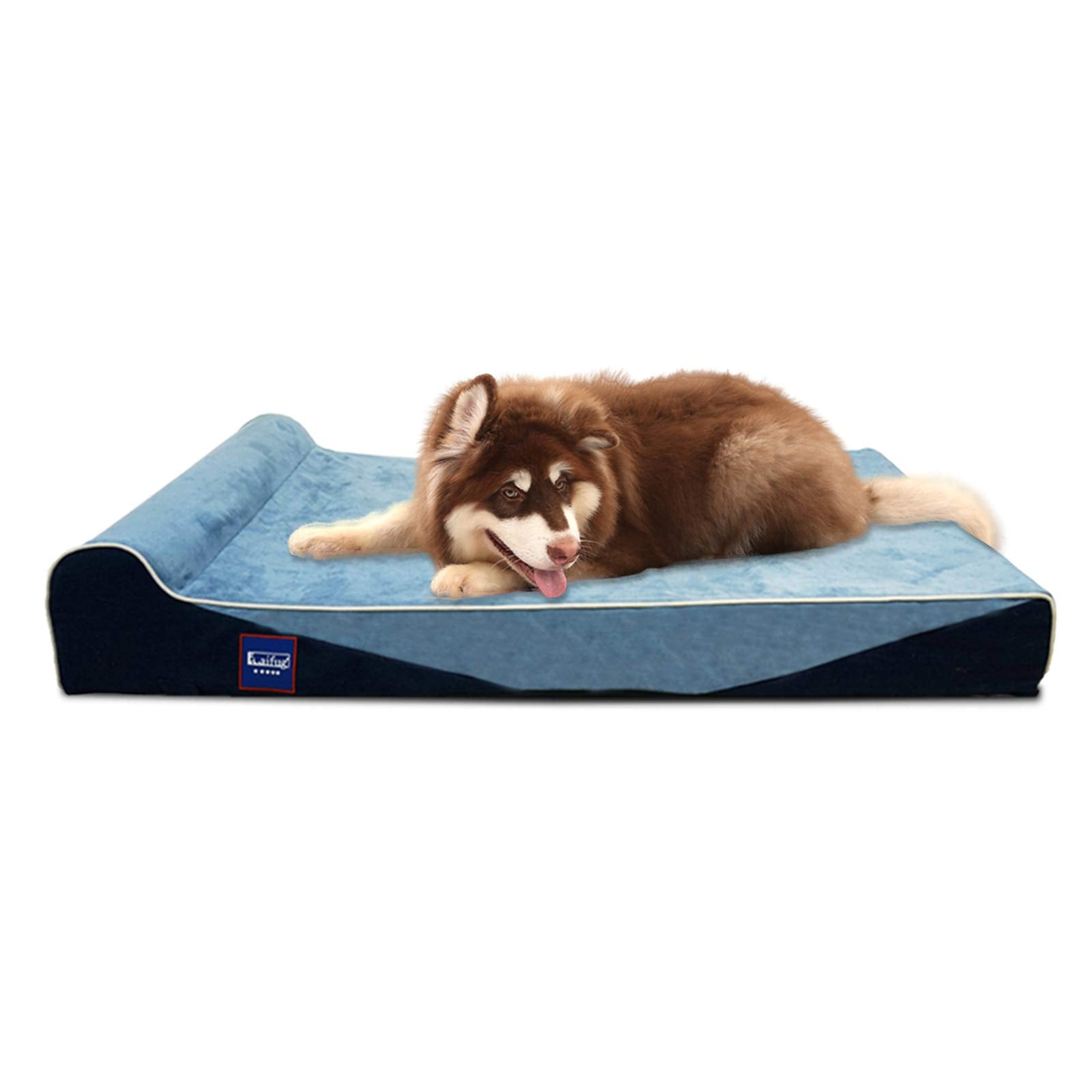 Laifug Orthopedic Memory Foam Dog Bed With Durable Water Proof Liner And Removable Washable Cover (Large (46'X28'X8'), Denim Blue)