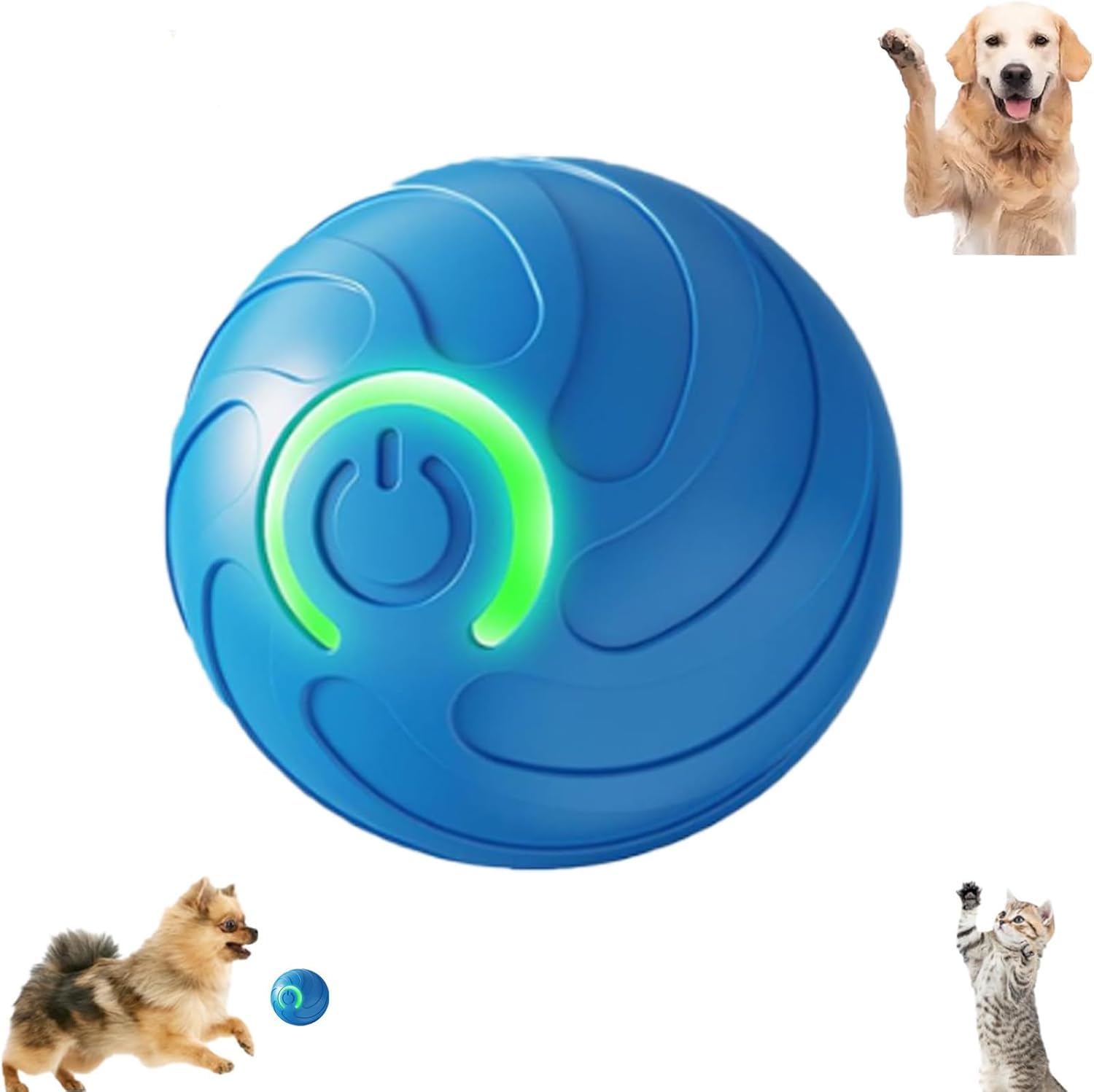 Autrety Smart Jumping Ball Toy For Cats, Duraspin Electric Cat Ball, Interactive Cat Toys For Indoor Cats - 1Pack Blue