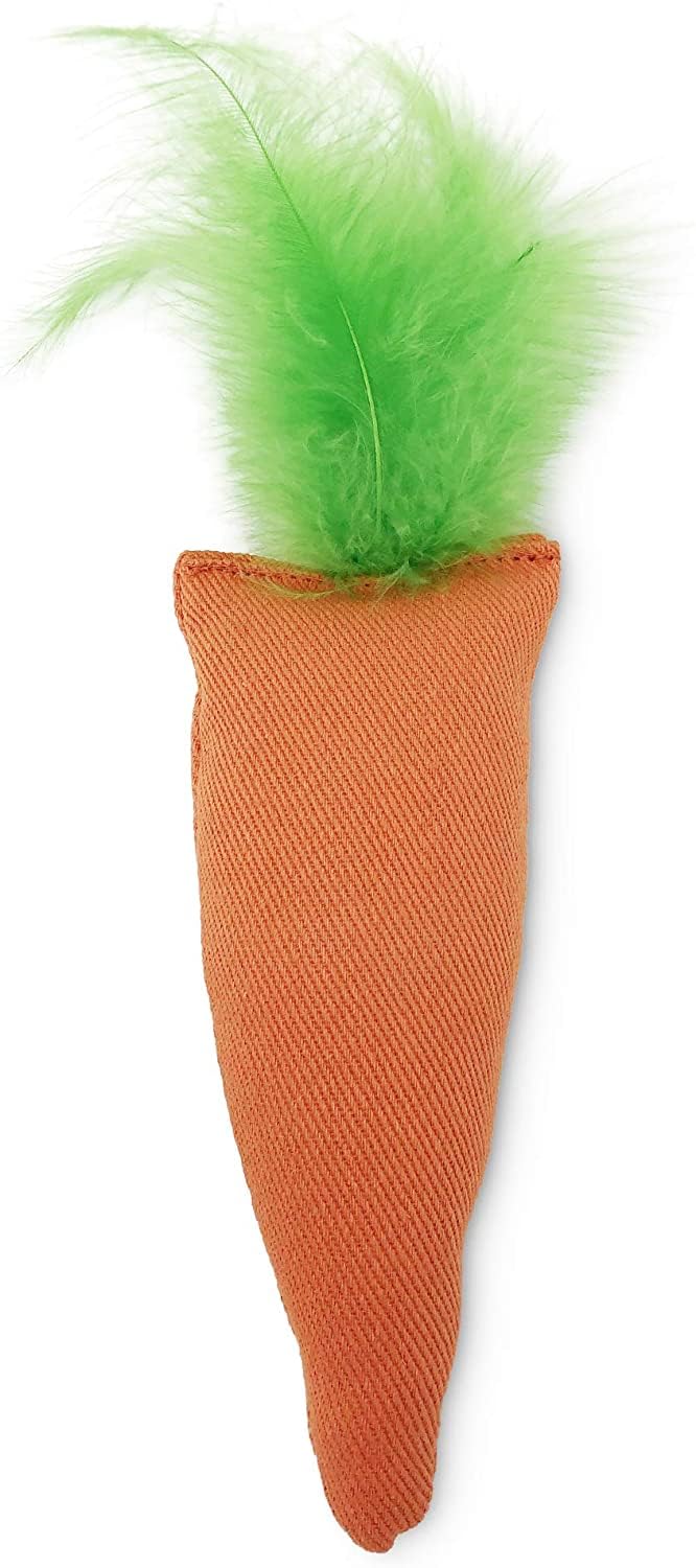 Ourpets 100-Percent North American Catnip Filled Carrot Cat Toy 24 Karat
