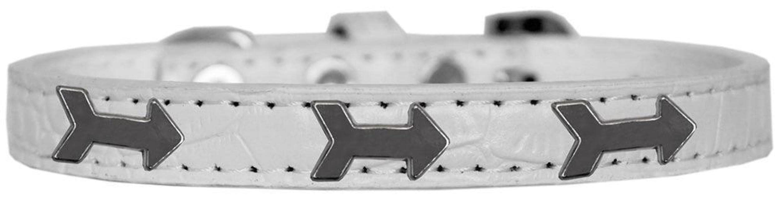 Mirage Pet Products Arrows Widget Croc Dog Collar White Size 10