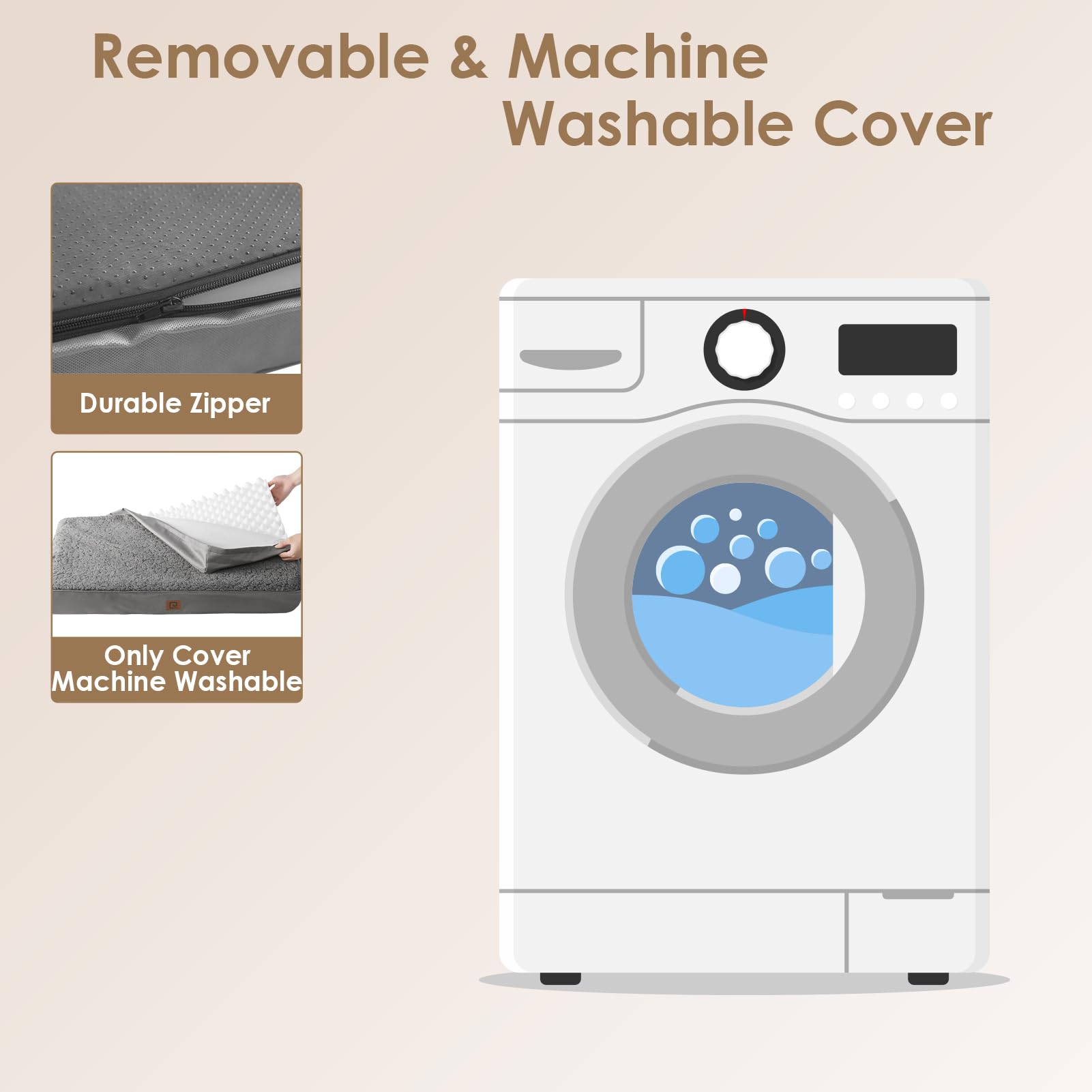 EHEYCIGA Orthopedic Foam Dog Bed, XXL 47x29x3.5, Light Grey - Comfortable Support for Large Dogs