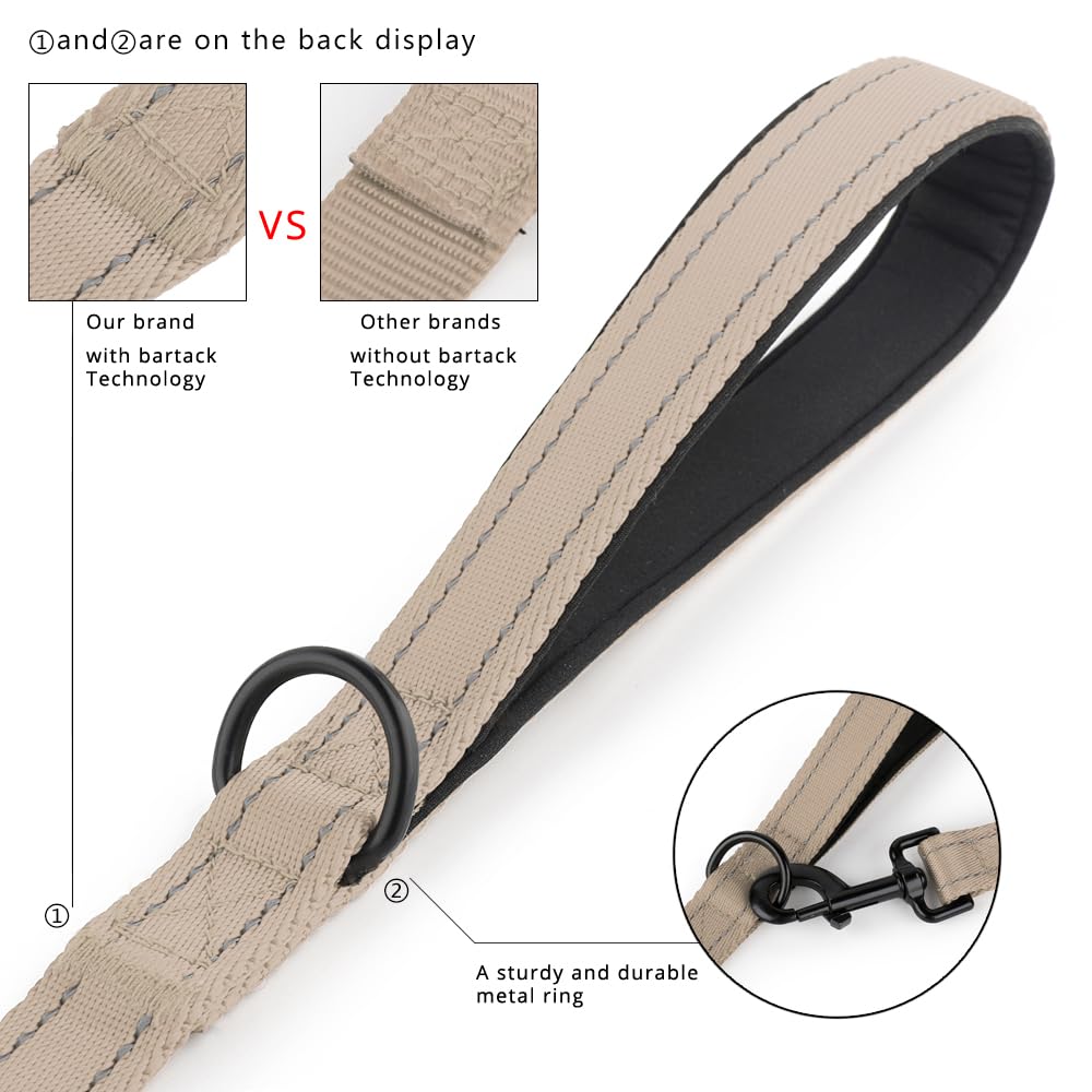 Plutus Pet Double Handle Dog Leash 6Ft, Heavy Duty, Reflective Dual Handle Dog Leash For Safety Training, For Medium Large Dogs,