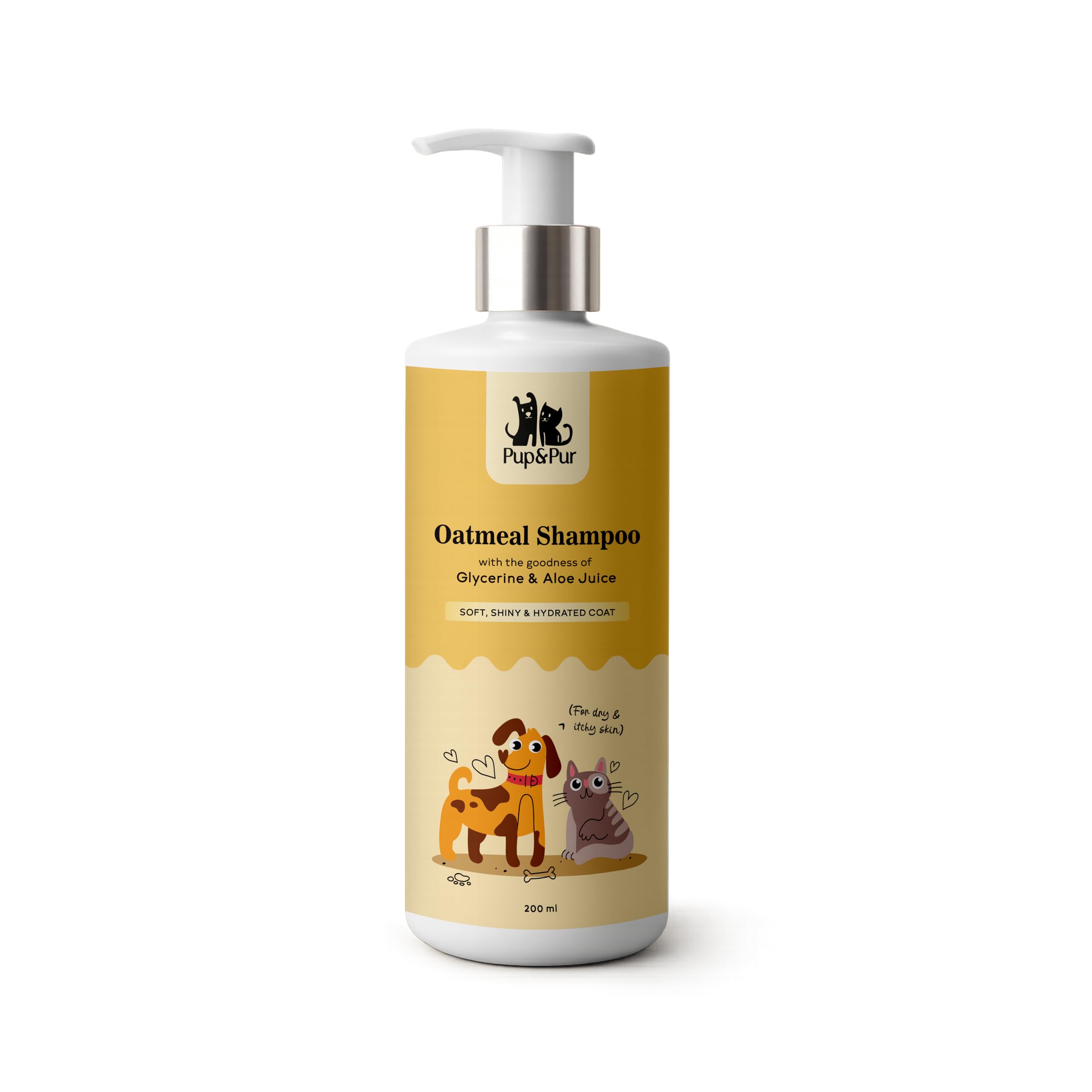 Pup & PurS Oatmeal Shampoo For Dogs And Cats | Suited For Dry And Itchy Skins | Hydrating Power Of Oatmeal And Aloe Juice | Made