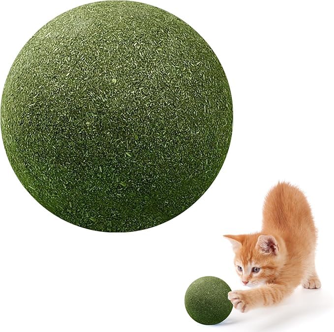 Parvy Catnip Mint Ball For Cats Interactive Dental Chew Toy Natural Teeth Cleaning Rotating Mint Ball For Indoor Cats And Kitten