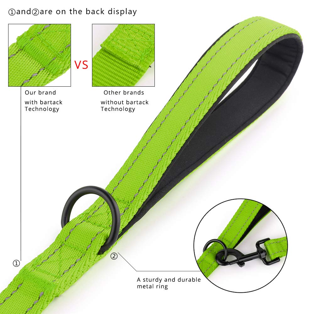 Plutus Pet Double Handle Dog Leash 5Ft, Heavy Duty, Reflective Dual Handle Dog Leash For Safety Training, For Medium Large Dogs,