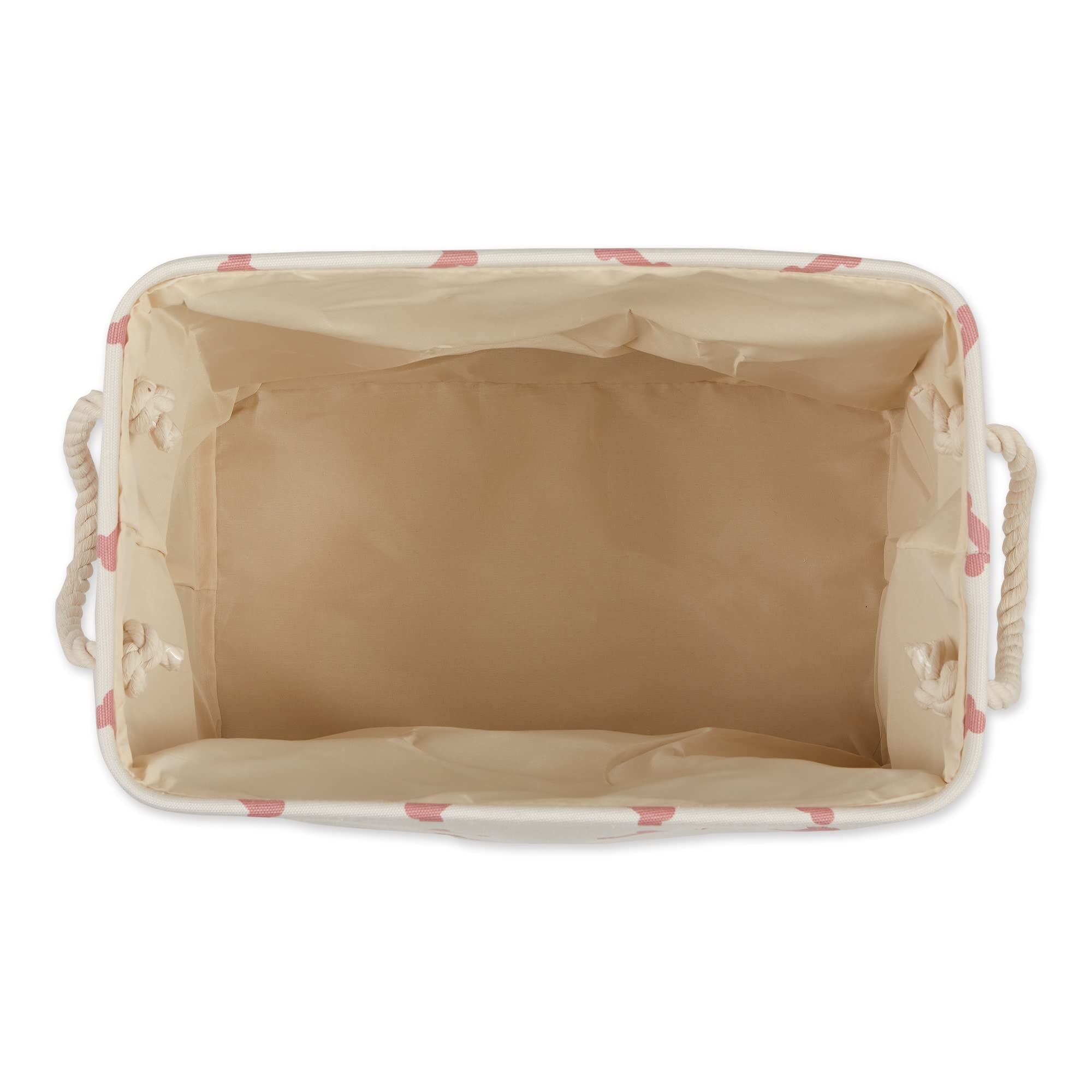 Bone Dry Pet Storage Collection Paw And Bone Print, Small Rectangle, 14X8X9'', Rose