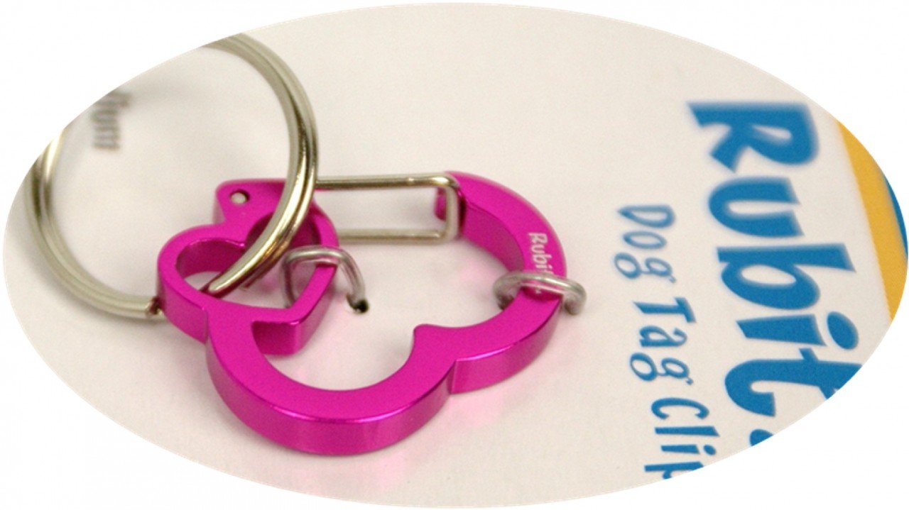 Rubit Medium Heart Aluminum Dog Tag Clip - Purple