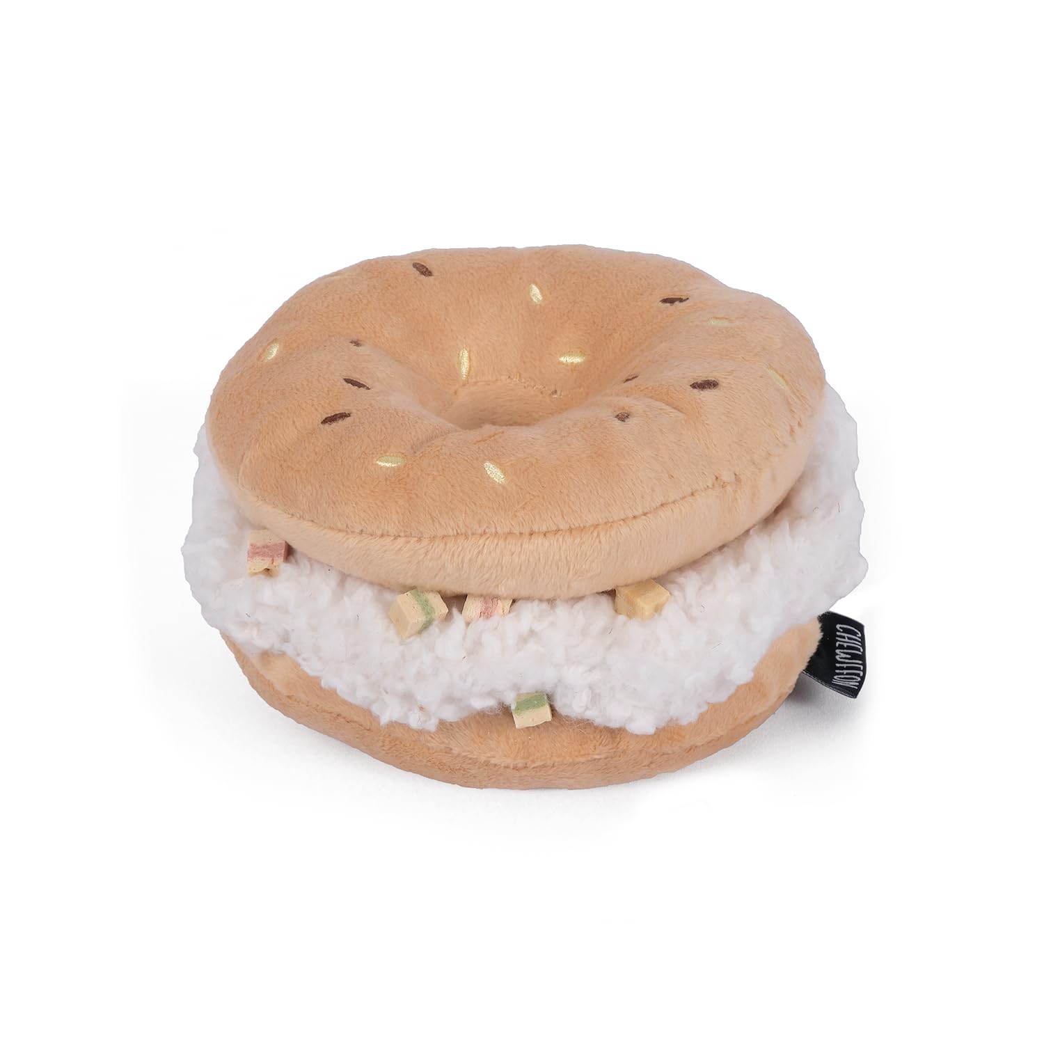 CHEWFFON Dog Plush Squeaky Toy, Interactive Bagel Shape Puppy Snuffle Toys, Cute Dog Puzzle Enrichment Toy Treat Puzzle for Smal