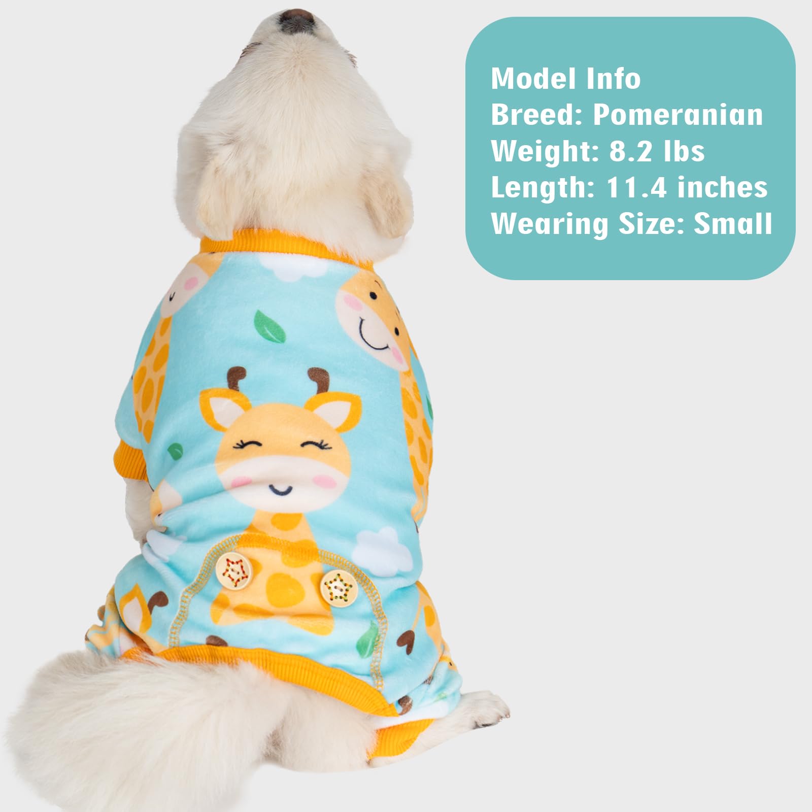 KYEESE Dog Pajamas Soft Dog Clothes Giraffe Dog Pjs Dog Onesie Small Dog Pajamas Comfy Dog Costume Dog Coat Stretchy Dog Pajamas