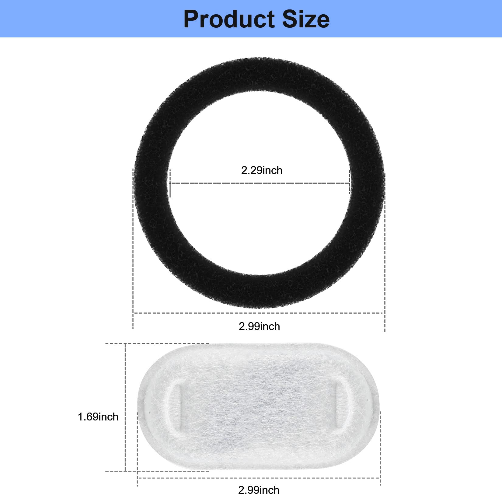 Cat Water Fountain Filter Replacement, 4+4/8+8/12+12/16+16 Pack For Stainless Steel Cat Fountain 2L/67Oz And 3.2L/108Oz, Carbon