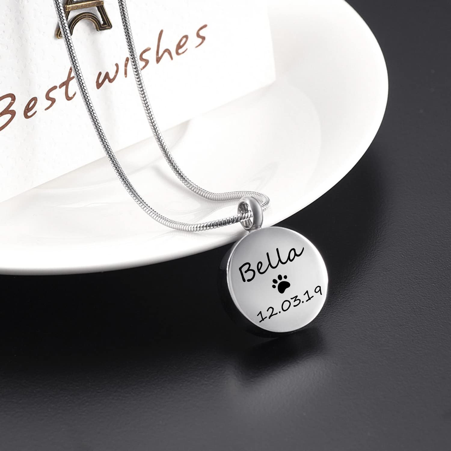 Custom Ashes Necklace Dog Urns For Ashes Personalized Dog Cremation Jewelry Custom Urn Necklace For Pet Memorial - Pet Loss Keep