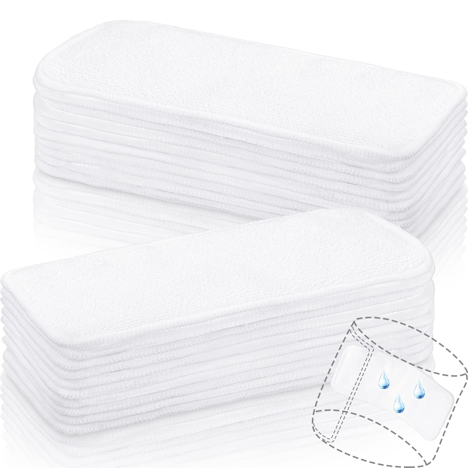 Tondiamo 20 Pieces Dog Diaper Pads Washable Reusable Replaceable Diapers Liner Pads for Small Medium Dog (Male, Medium) White