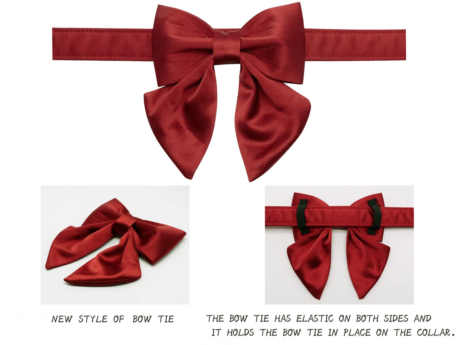 Lionet Paws Bowtie Dog Collar - Comfortable Silk Dog Collar With Detachable Bow Tie For Xlarge Dogs, Neck 16-26 Inches