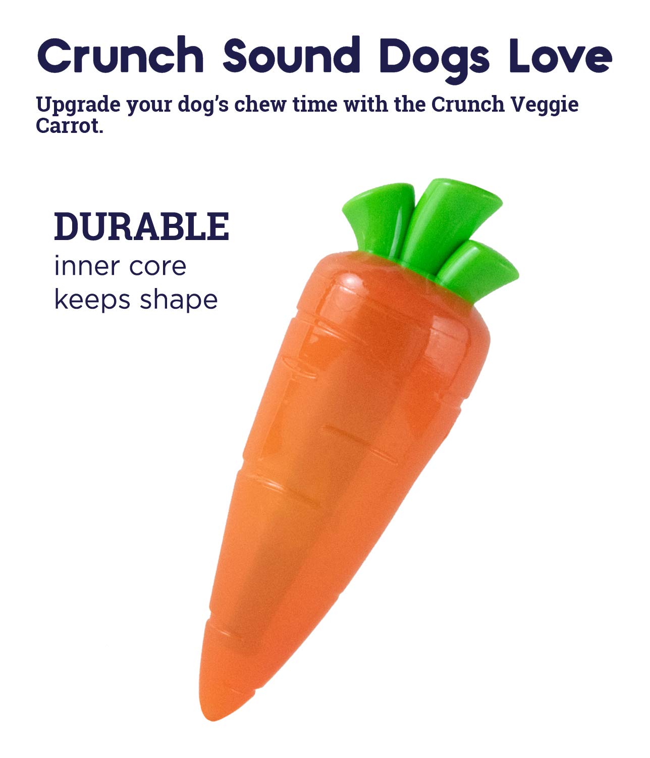 Petstages Crunch Veggies Carrot Dog Chew Toy, Large