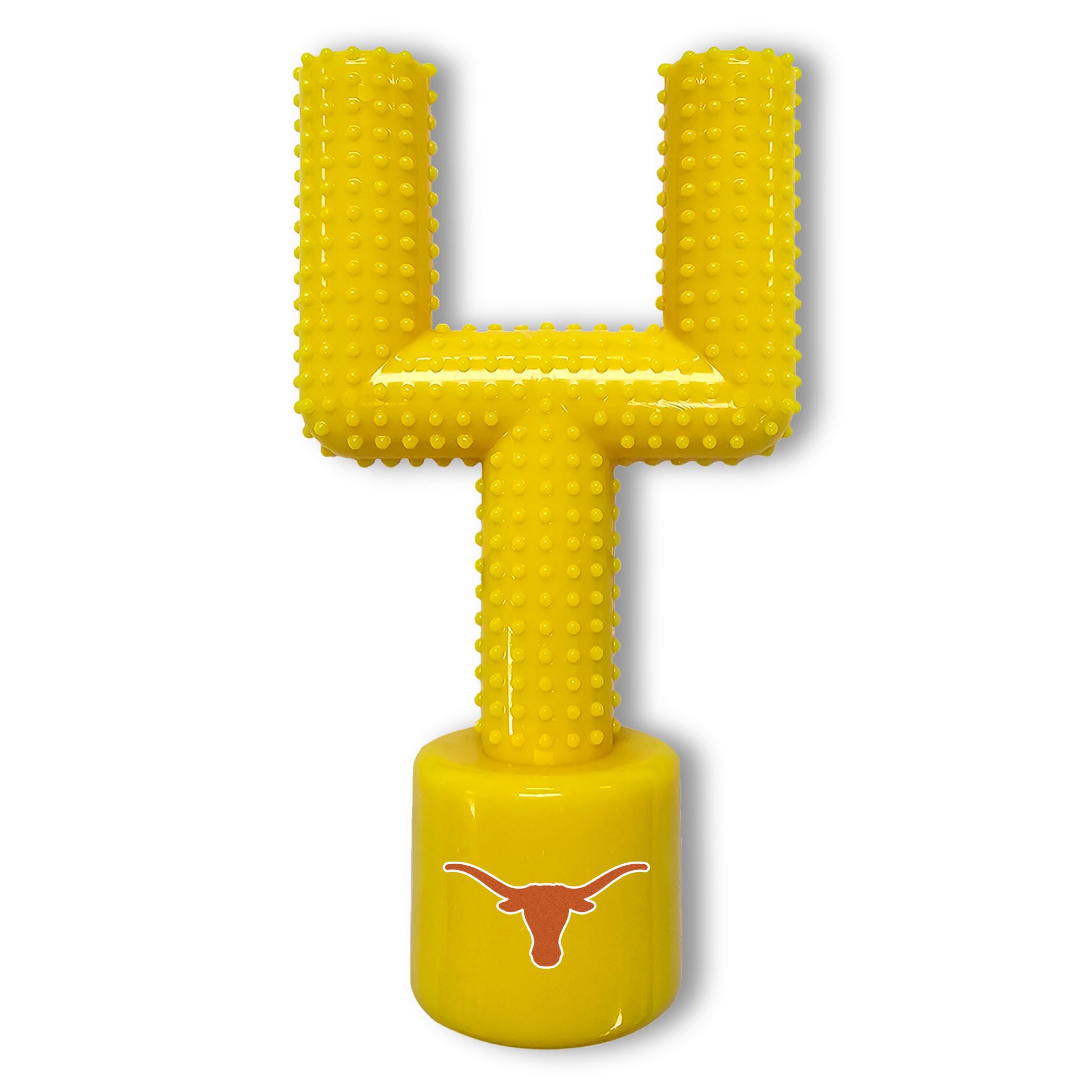 Ncaa Texas Longhorns Mega-Chew Hard Nylon Bacon-Flavored Dog Bone Football Goal-Post Chew Toy. Interactive, Tasty & Fun Dog Chew