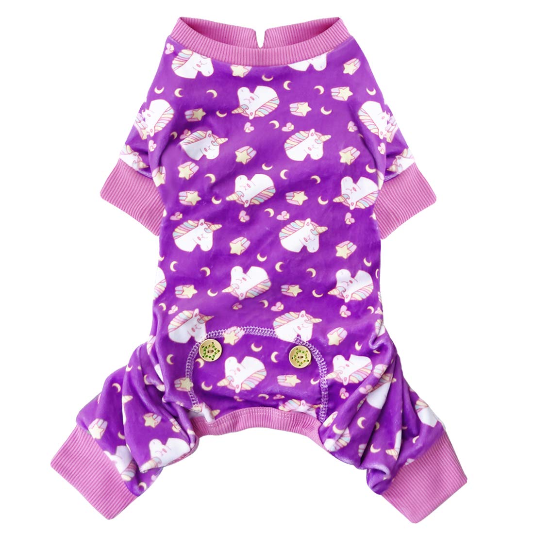 Kyeese Dog Pajamas Unicorn Soft Material Stretchable Dogs Pajamas Onesie Pet Pjs Dog Clothes