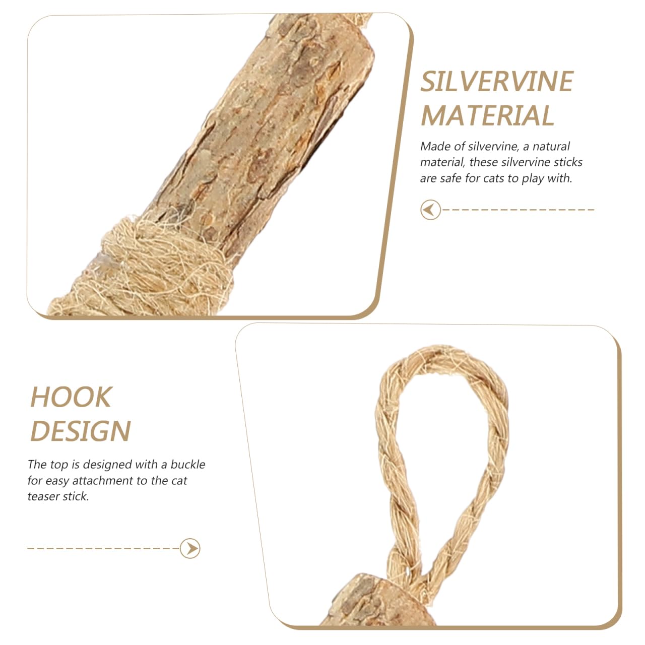 balacoo Silvervine Sticks for Cats: 4pcs Natural Chew Toys for Cats Kitten Chew Toys Teething 2 Types Kittens Teeth Cleaning Cat