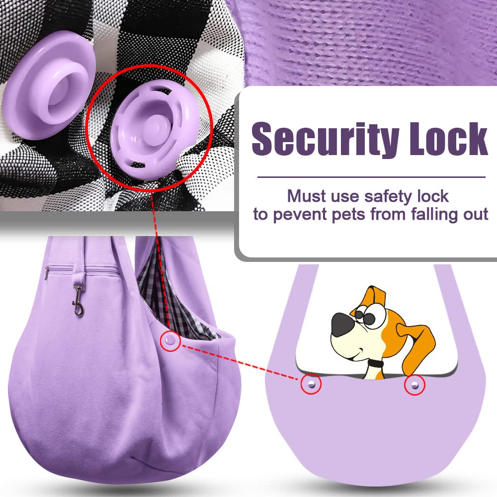 Tomkas Dog Sling Carrier For Small Dogs Puppy (Light Purple, Adjustable Strap & Zipper Pocket)