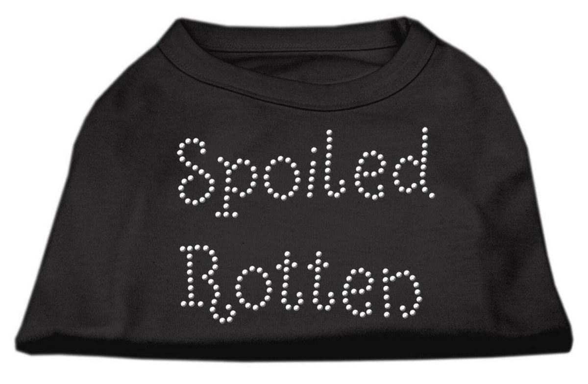 Mirage Pet Products Spoiled Rotten Rhinestone Pet Shirt, X-Small, Black