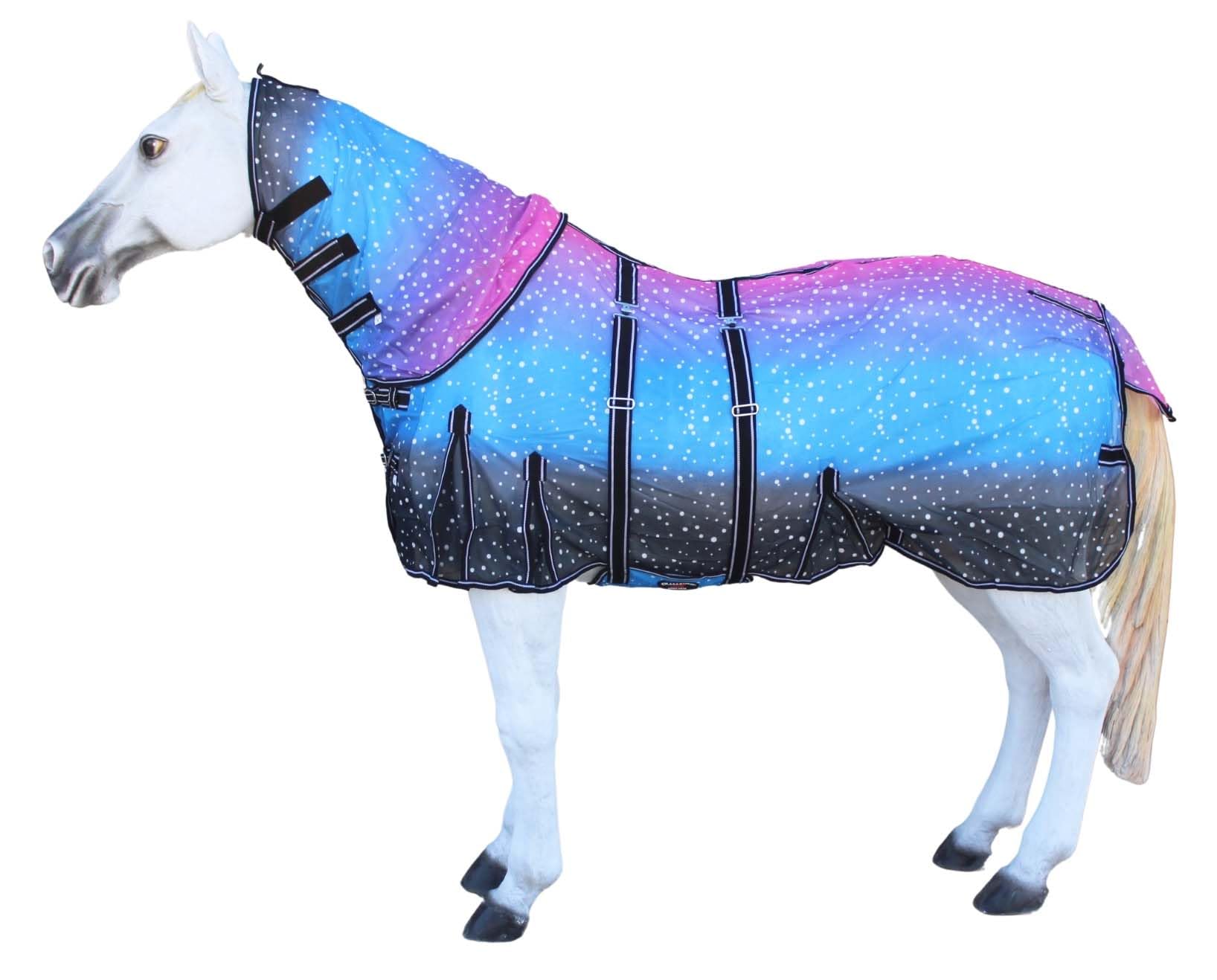 Challenger Horse Light Summer Spring Airflow Mesh Fly Sheet Removable Neck Galaxy 73157