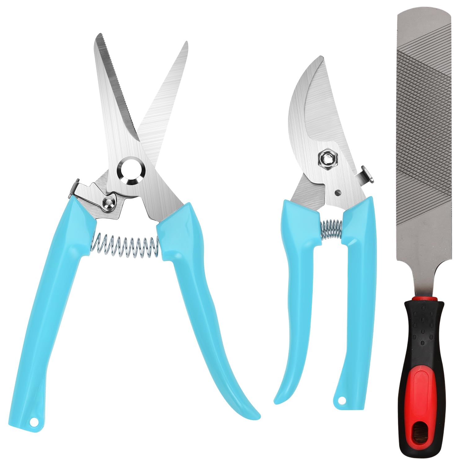 PEUTIER 3pcs Goat Hoof Trimmers and File, Nail Clippers for Goats Hoof Nippers Curved/Straight Head Sheep Hoof Trimming Shears H