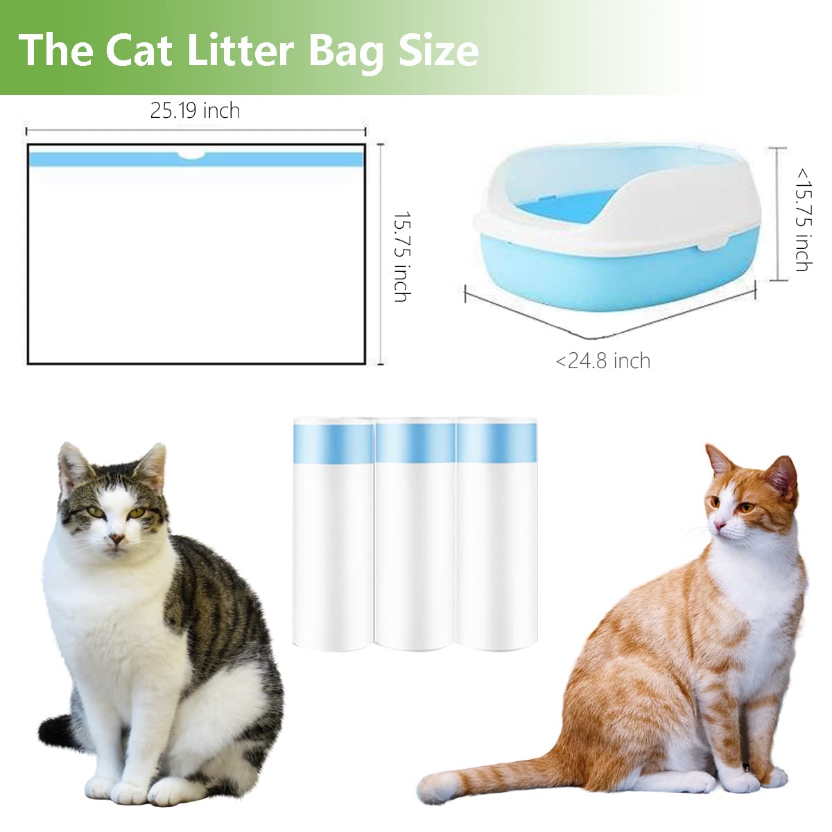 Sirahosi 20 Count Small Cat Litter Box Liners