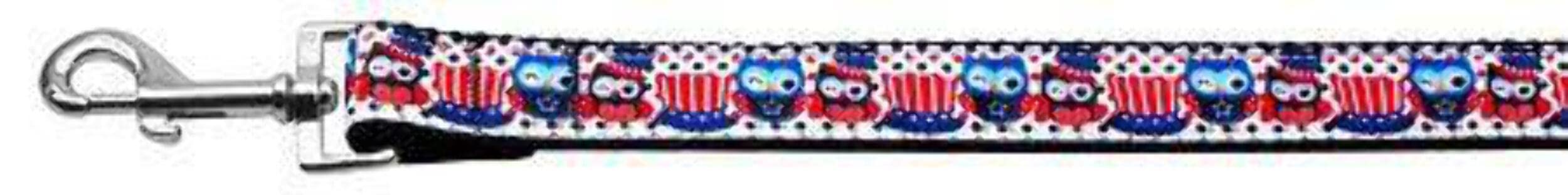 Pet Dog & Cat Nylon Collar or Leash, "Proud Owls" 3/8" w x 6 ft. leash