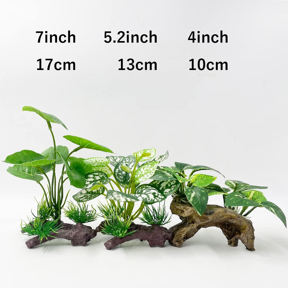 Smoothedo-Pets Fish Tank Decoration Aquarium Decoration 3 Pieces Ornament Betta Silk Leaf Cushion Hammock Artificial Driftwood C