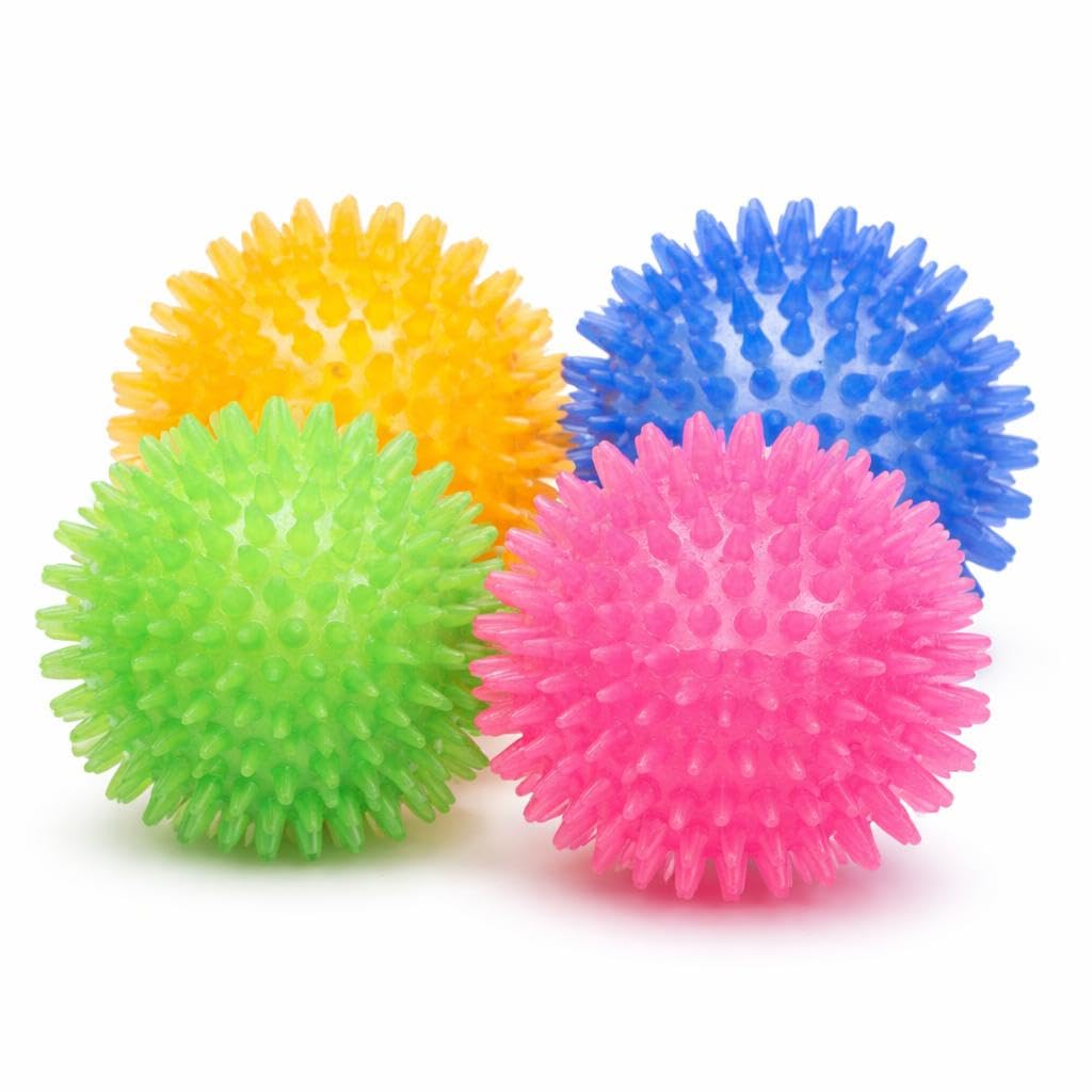WAGGYTAILS Spiked Rubber Squeaky Balls for Dogs (Made in Hong Kong) Durable Chew & Fetch Toy | Dental Cleaning & Stress Relief |