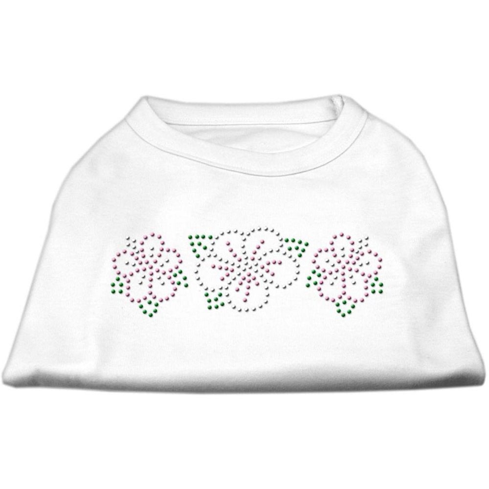 Mirage Pet Products Tropical Flower Rhinestone Pet Shirt, X-Small, White