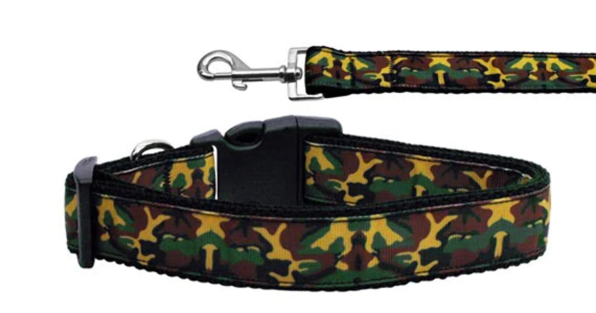 Pet Dog & Cat Nylon Collar or Leash, &quot;Green Camo&quot; XL Collar