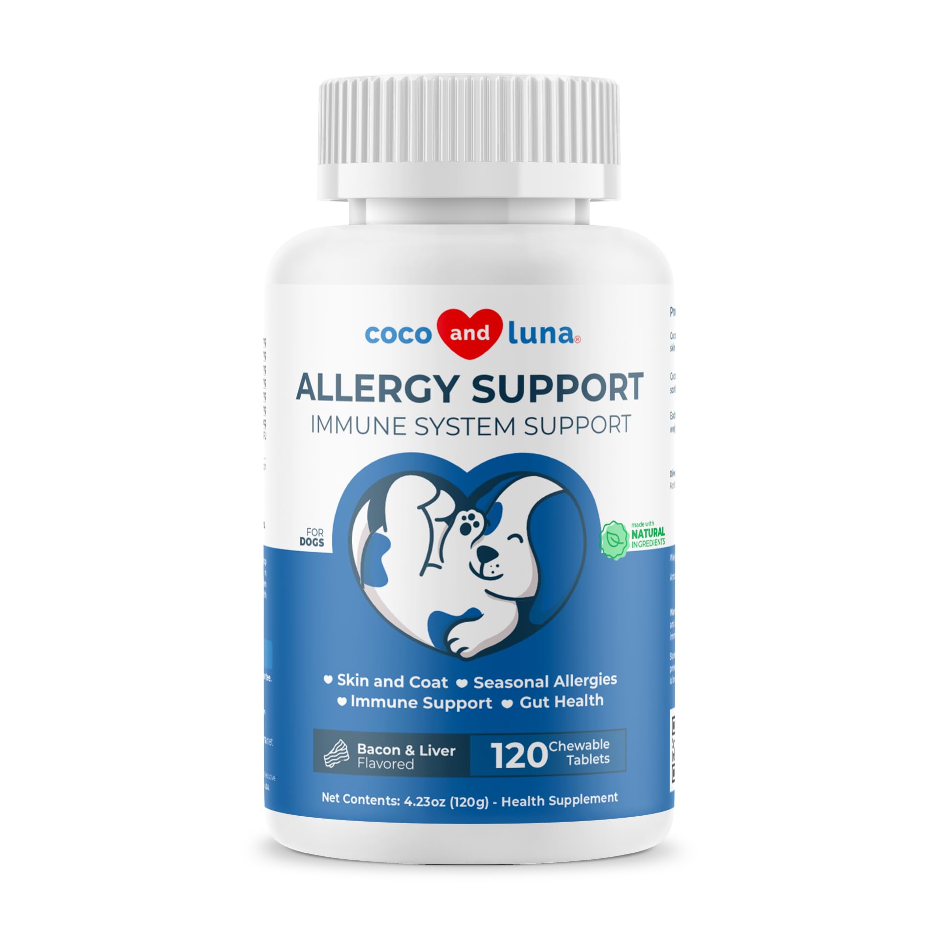 Allergy Support for Dogs - with Vitamin C, Omega 3 and Colostrum - Itch Relief, Allergy Relief for Dogs, Skin Soother - with Pro