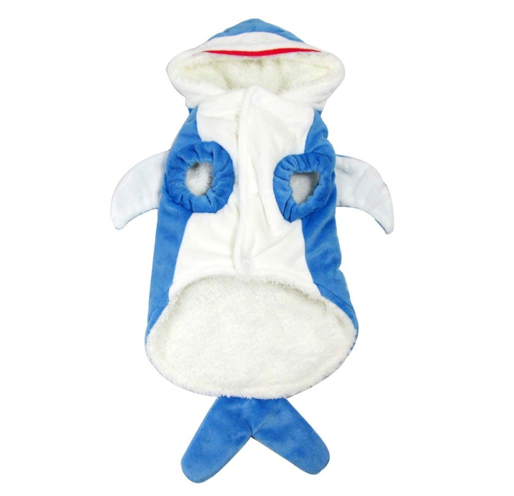 Mogoko Funny Dog Cat Shark Costumes, Pet Halloween Christmas, Blue, Size 9.4