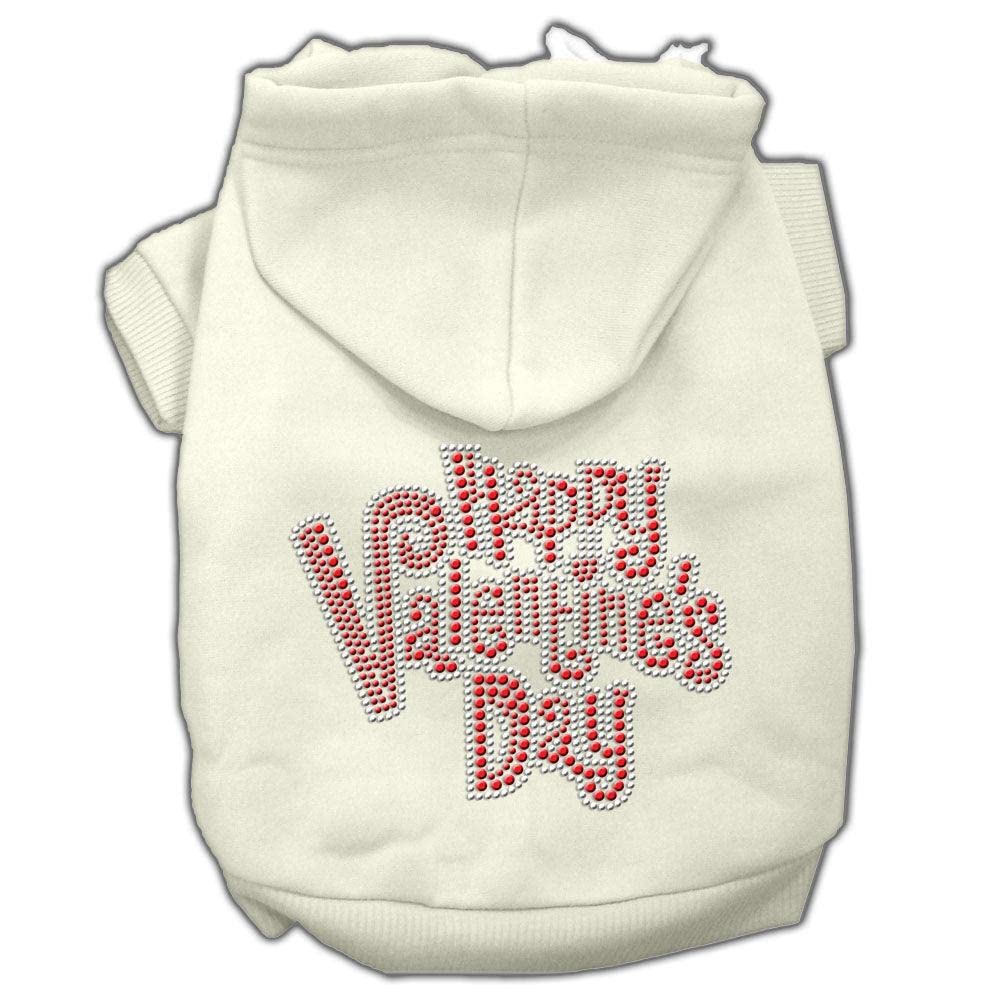 Pet, Dog & Cat Hoodie Rhinestone, 'Happy Valentine'S Day' Black Xs (0-3 Lbs.)