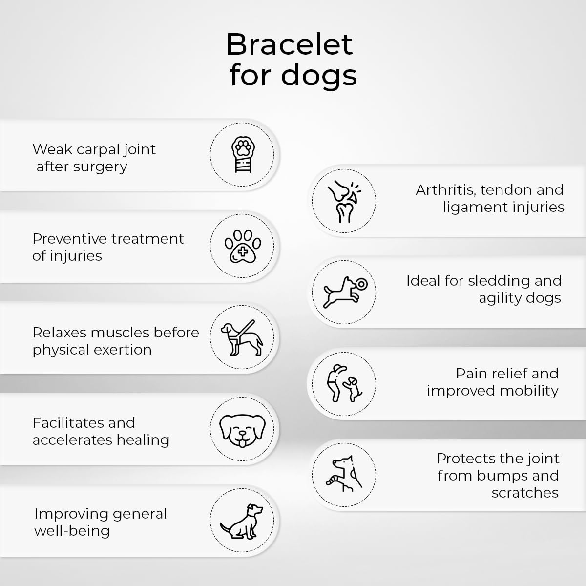 Ortocanis - Carpal Brace for Dogs with Arthrosis, Ligament or Tendon Injuries, or Agility Dogs, Size XXS