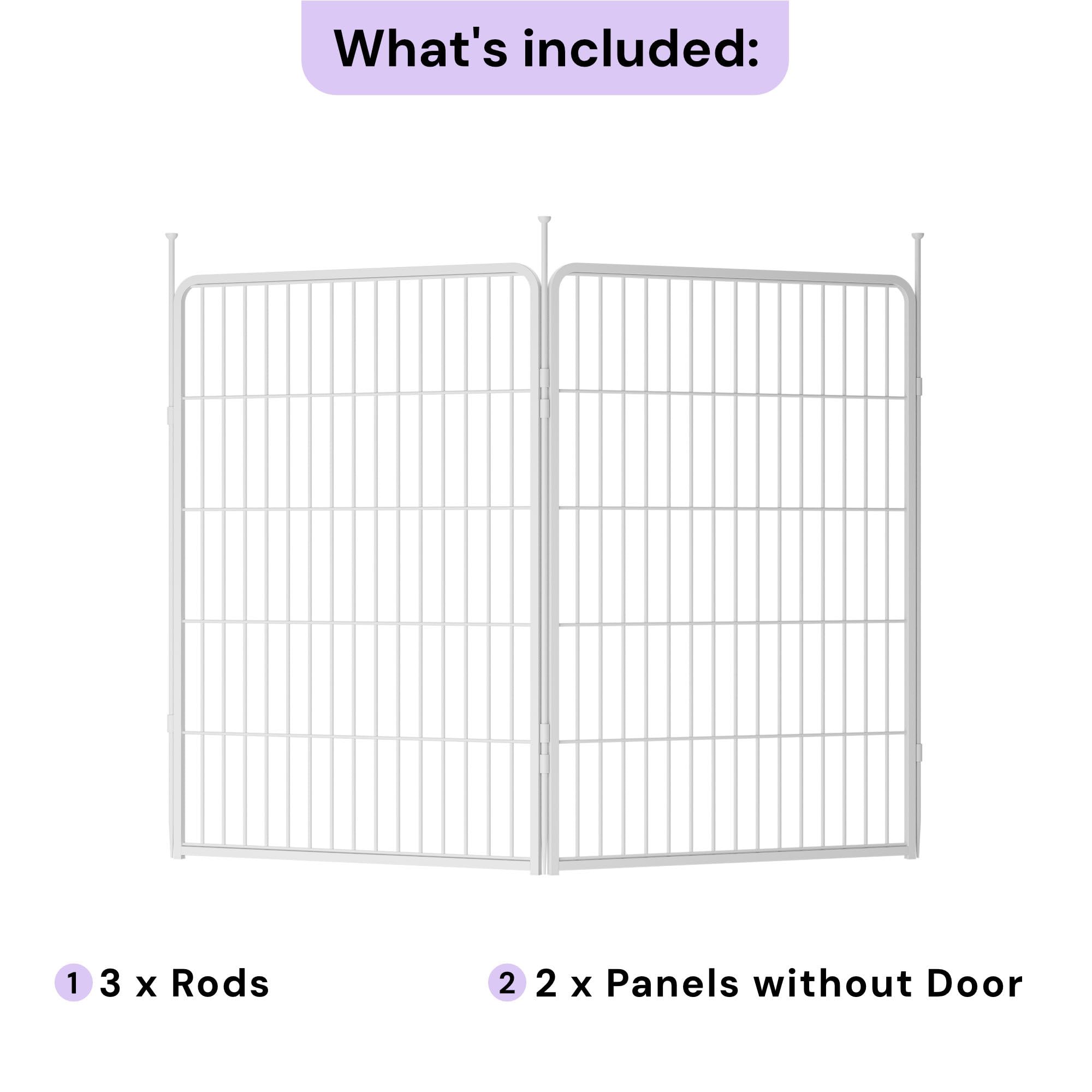 Sunsgrove Indoor Dog Playpen With Wider Door, 40 Inch 2 Panels Non Slip Dog Pen Indoor, Anti Rust Dog Fence, Free And Safe Play,