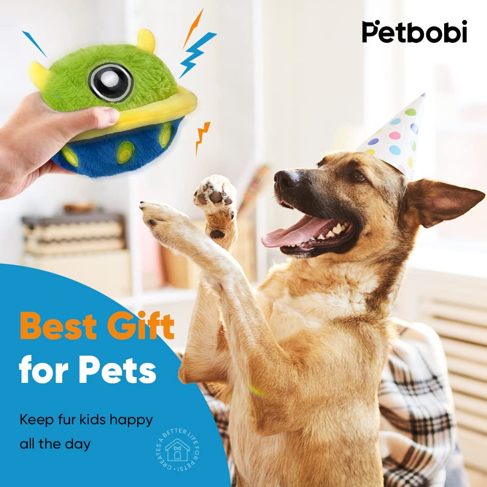 Petbobi Interactive Dog Toys Monster Plush Toy Shake Squeaky Crazy Bouncer Ball Battery Operated Toy For Small Medium Puppy Moto