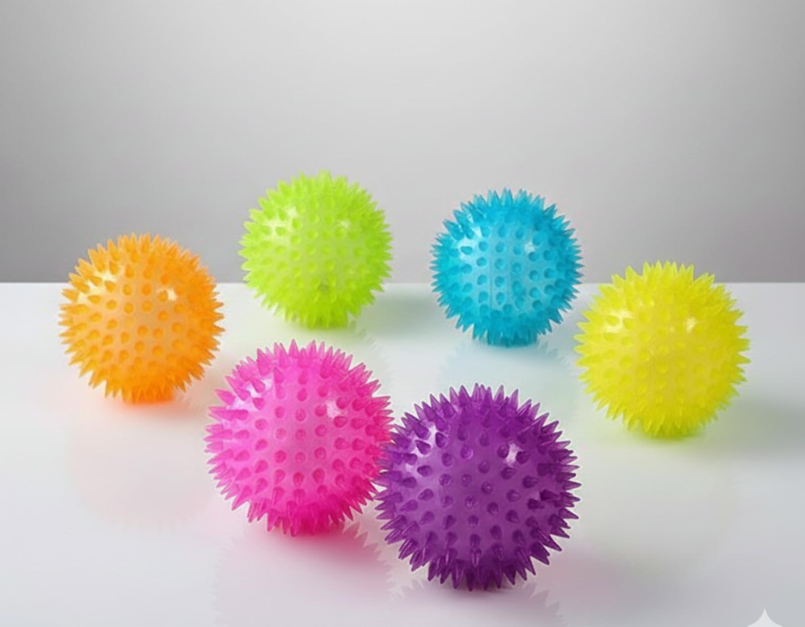 KittuPet Interactive LED Spiked Dog Balls (Pack of 5)  Squeaky & Bouncy LightUp Dog Toys  Safe, Soft, and Durable Chew Balls 