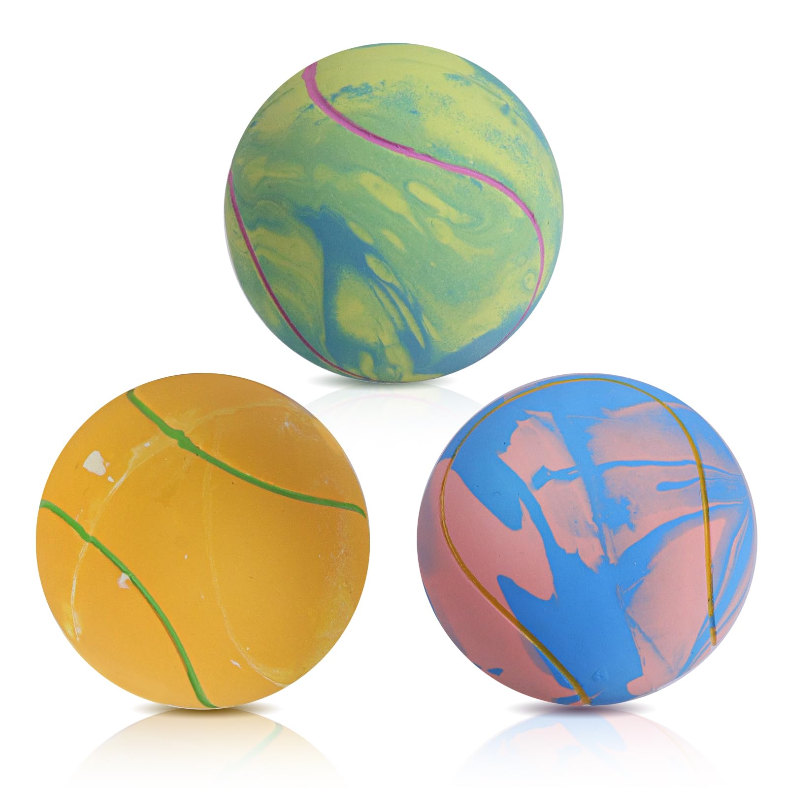 Schitec Dog Squeaky Ball Toys, Interactive Tennis Balls For Fetch Play, Latex Rubber Pet Toy For Medium Large Breed Dogs
