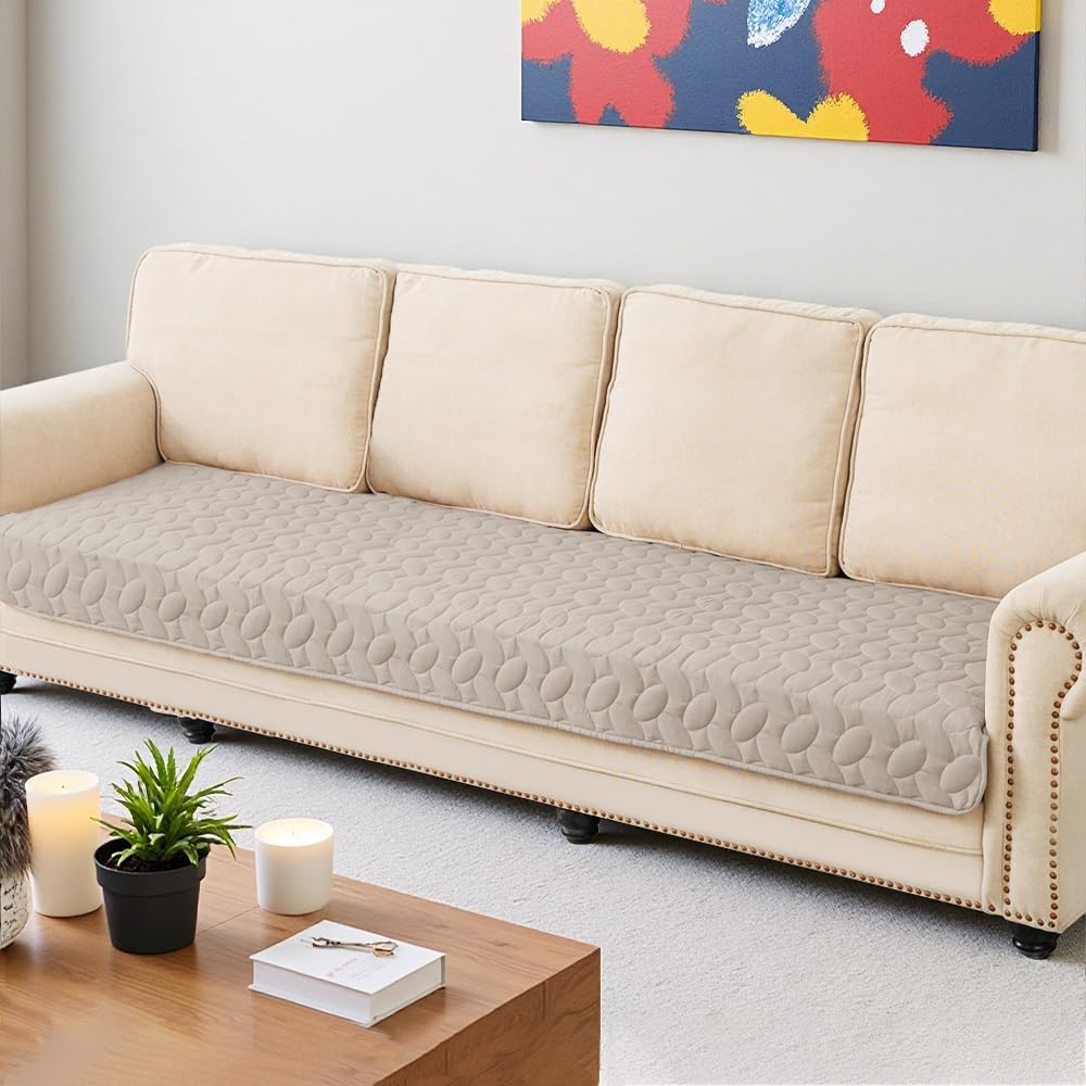 Ameritex Waterproof Pet Bed Cover Anti-Slip Dog Bed Blanket for Sofa and Furniture Waterproof New Pattern Design (Khaki, 30x80 I