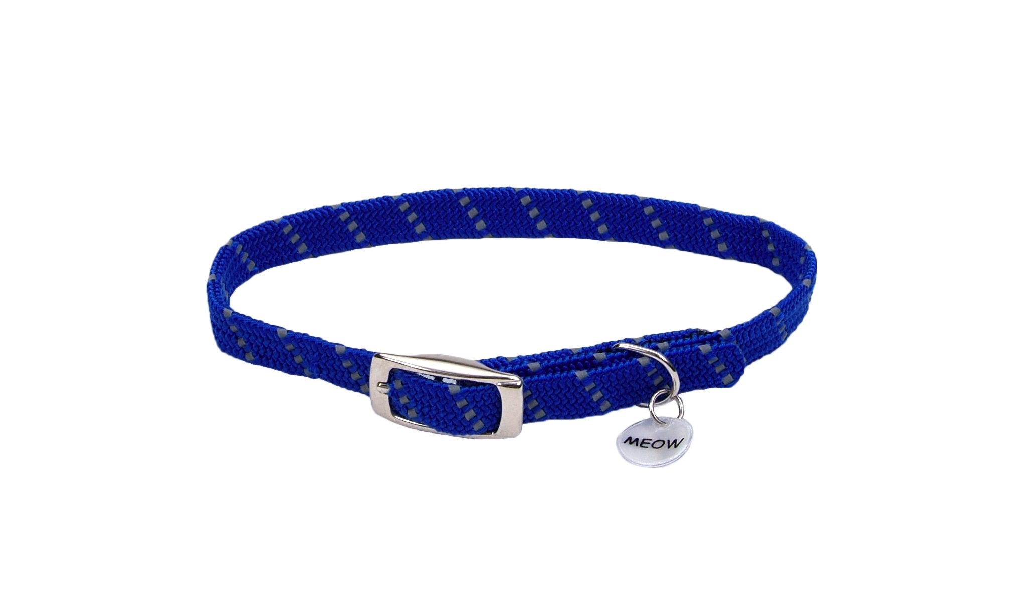Coastal Pet Elastacat Reflective Safety Stretch Collar Blue