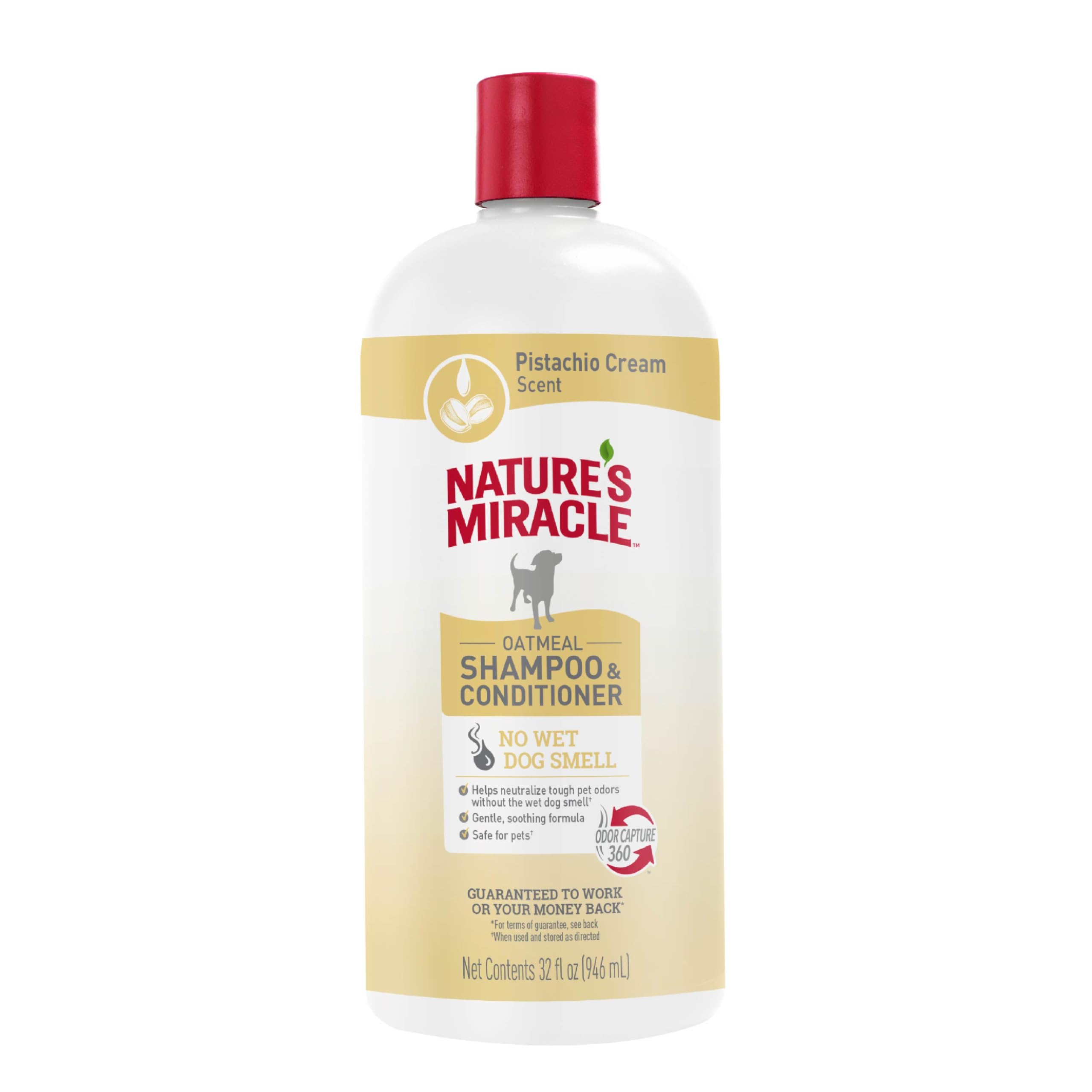 Nature's Miracle Natures Miracle Oatmeal Shampoo & Conditioner for Dogs, 32 Oz, Pistachio Cream Scent