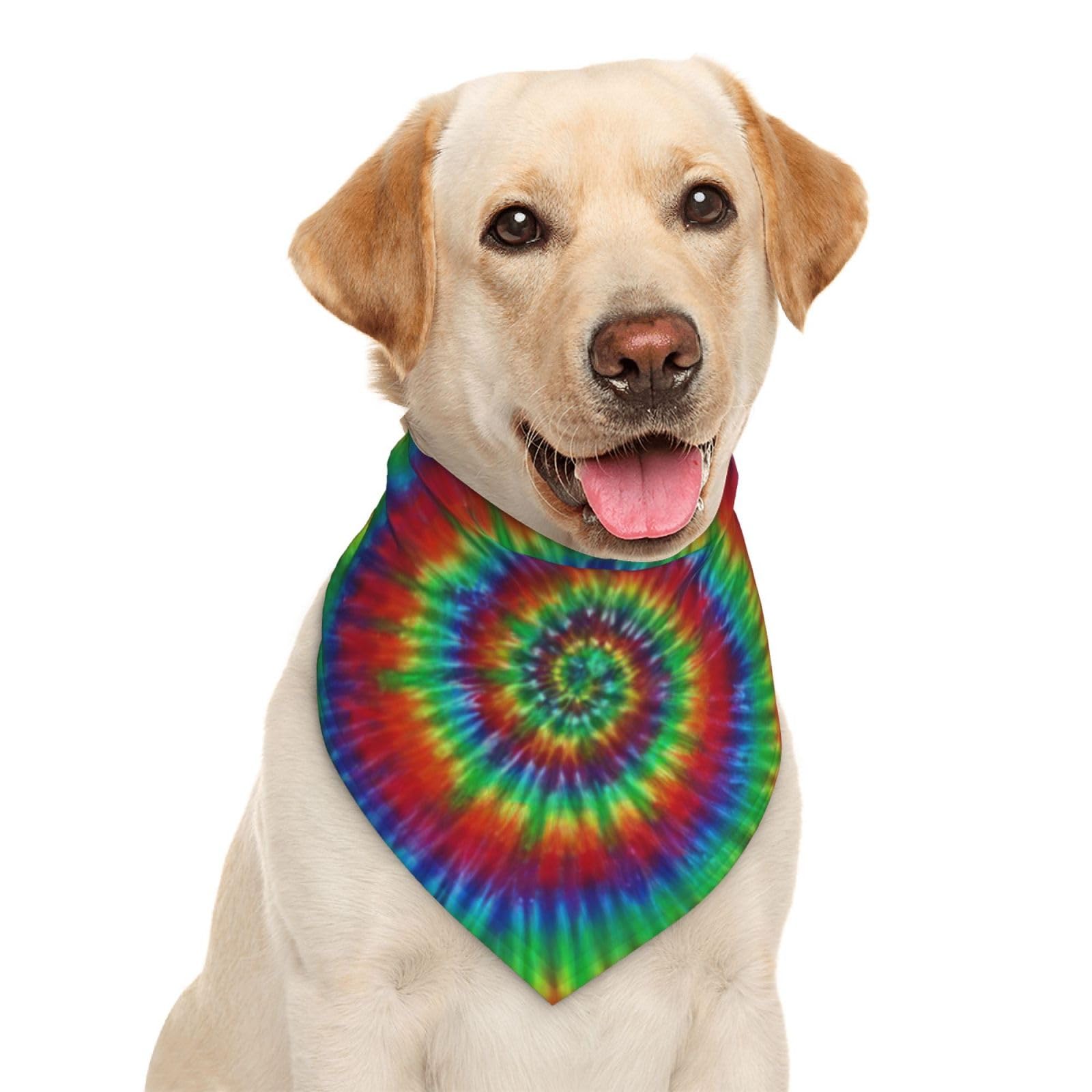 Green Rainbow Yellow Blue Rose Red Tie Dye Dog Bandana Scarf Triangle Bibs Pet Accessories Cat Kerchief